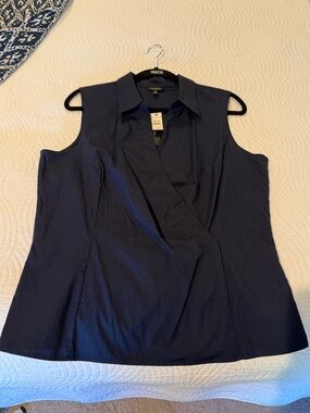 Talbots Faux Wrap Side Zip Popover Top - Sz 14 - NWT